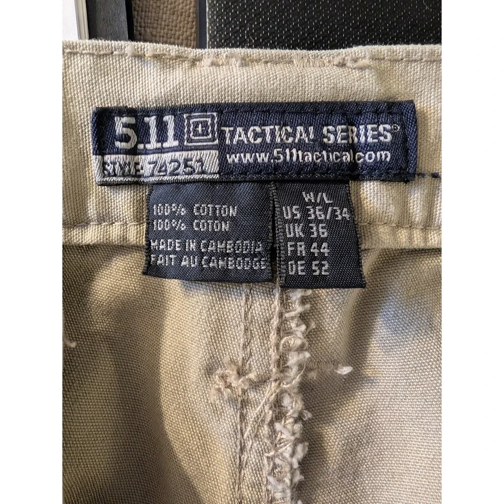 5.11‎ Mens Tactical Cargo Pants Beige size 36x34